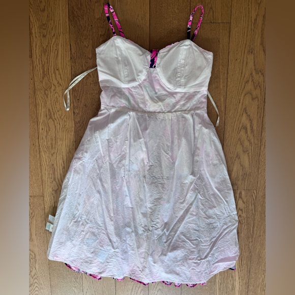 Lilly Pulitzer Adalia Fit & Flare Dress SZ 4 Low Tide Navy Flirty Fins & Feather - Picture 13 of 16